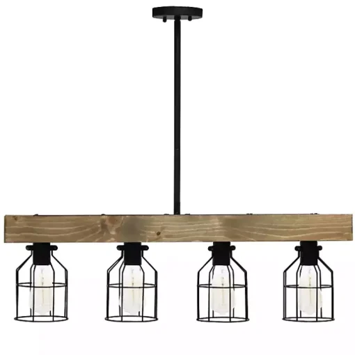 Restored Wood 4-Light Pendant Light
