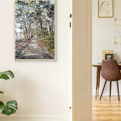 River Path Framed Canvas Art Print