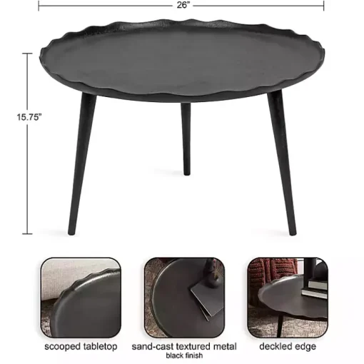 Round Black Alessia Coffee Table