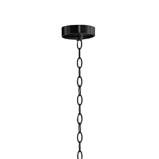 Round Black Iron Ornate Pendant Light