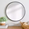 Round Black Nouveau Linear Wall Mirror, 20 in.