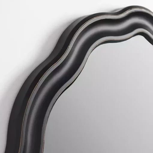 Round Catorina Black Wavy Wall Mirror