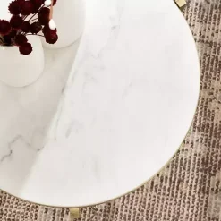 Round Gold Aguilar Accent Table