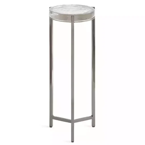 Round Pewter Aguilar Accent Table