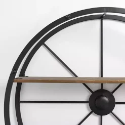 Round Wagon Wheel Wall Shelf