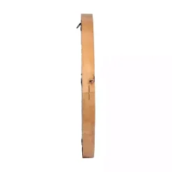 Rustic Brown Acacia Round Wall Mirror