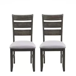 Rustic Brown Slat Back Dining Chairs, Set of 2
