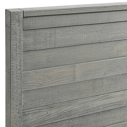 Rustic Smoke Gray Wood Panel Full Bed Frame