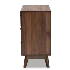 Sabrina Walnut Wood 3-Drawer Chest