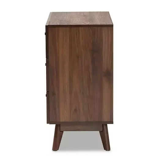 Sabrina Walnut Wood 3-Drawer Chest