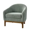 Sage Wool Upholstered Joan Barrel Accent Chair