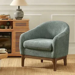 Sage Wool Upholstered Joan Barrel Accent Chair