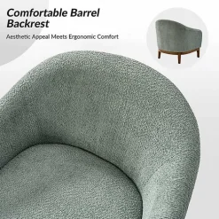 Sage Wool Upholstered Joan Barrel Accent Chair
