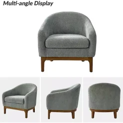 Sage Wool Upholstered Joan Barrel Accent Chair