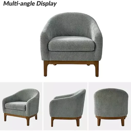 Sage Wool Upholstered Joan Barrel Accent Chair