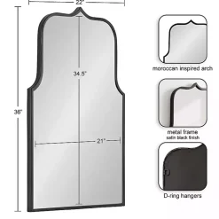 Satin Black Arched Scallop Wall Mirror