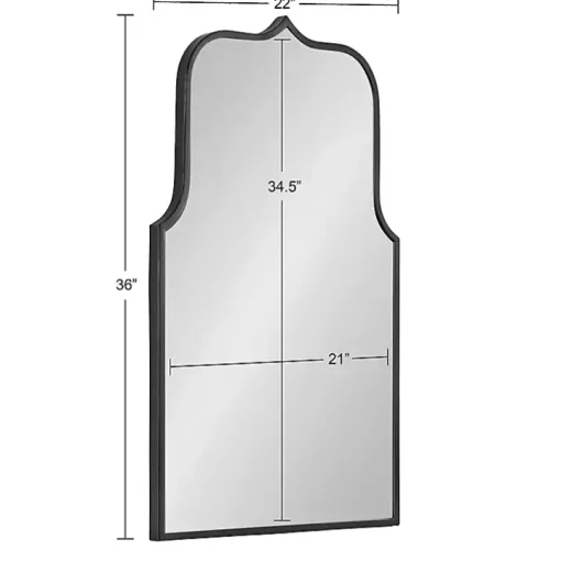 Satin Black Arched Scallop Wall Mirror
