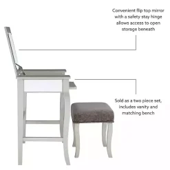 Silver Harper Flip-Top 2-pc. Vanity Set