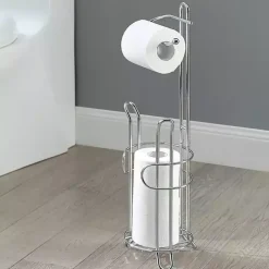 Silver Toilet Paper Storage Stand