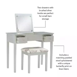 Silver Virginia Butterfly 2-pc. Vanity Set