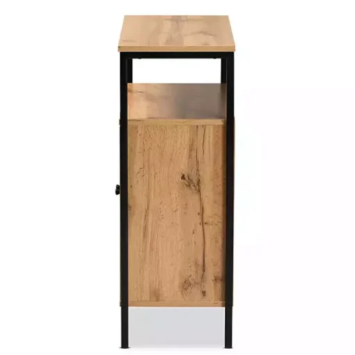 Slatted Oak Wood Cabinet