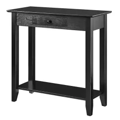 Slim Black Single Drawer Console Table