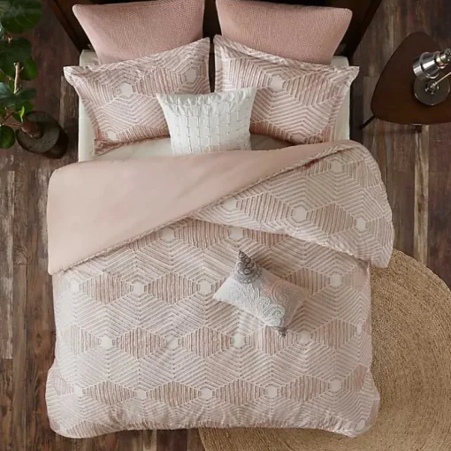 Soft Pink Tufted Full/Queen 3-pc. Comforter Set