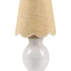 Stella White Mini Table Lamp with Woven Shade