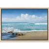 Sweeping Blue Framed Canvas Art Print
