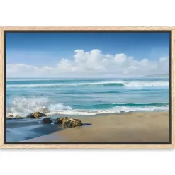 Sweeping Blue Framed Canvas Art Print