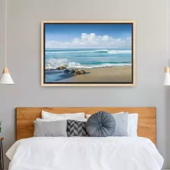 Sweeping Blue Framed Canvas Art Print