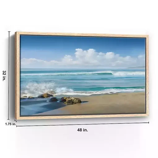 Sweeping Blue Framed Canvas Art Print