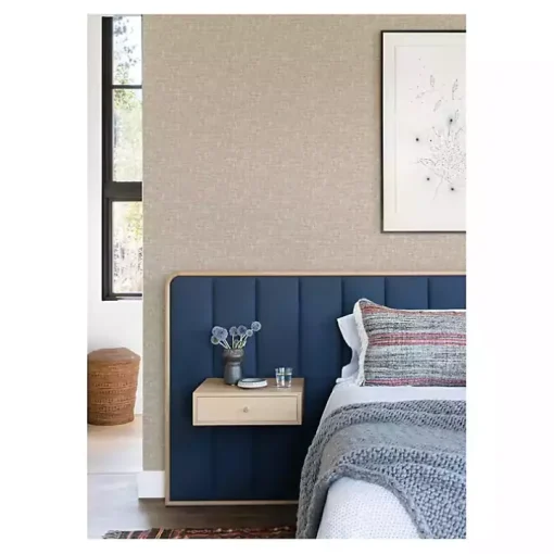 Tan Textured Poplin Peel & Stick Wallpaper