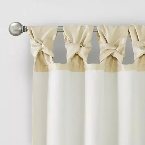 Tan Twist Top Curtain Panel, 108 in.