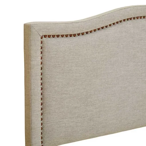 Tan Upholstered Augusta Queen Headboard