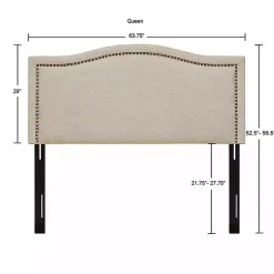 Tan Upholstered Augusta Queen Headboard