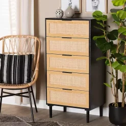 Tara Two-Tone Espresso Rattan Chest