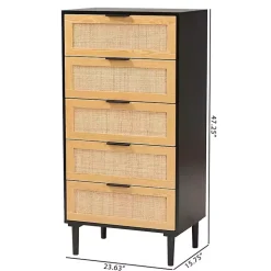 Tara Two-Tone Espresso Rattan Chest