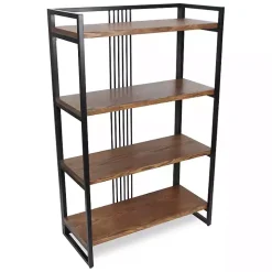 4-Tier Black Metal Frame Shelf