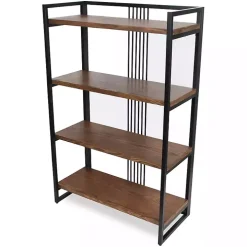 4-Tier Black Metal Frame Shelf