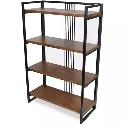 4-Tier Black Metal Frame Shelf