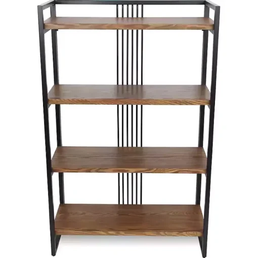 4-Tier Black Metal Frame Shelf