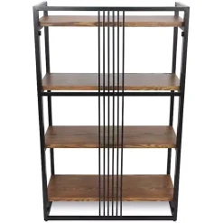 4-Tier Black Metal Frame Shelf