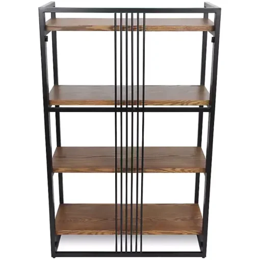 4-Tier Black Metal Frame Shelf