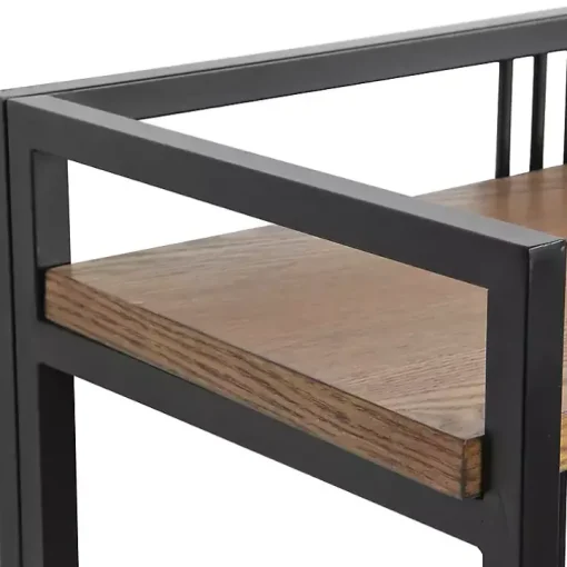 4-Tier Black Metal Frame Shelf
