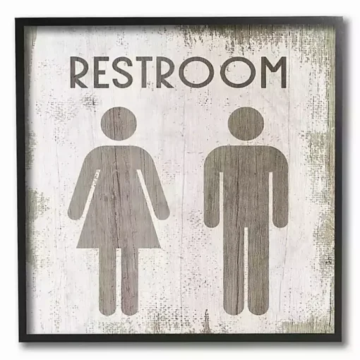 Vintage Restroom Sign Framed Wall Plaque