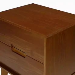 Walnut Mid-Century Modern 2-Drawer Nightstand