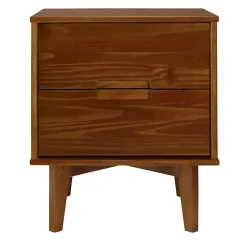 Walnut Mid-Century Modern 2-Drawer Nightstand