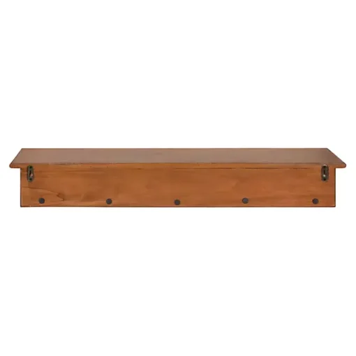 Walnut Wood Alia Shelf with Hooks