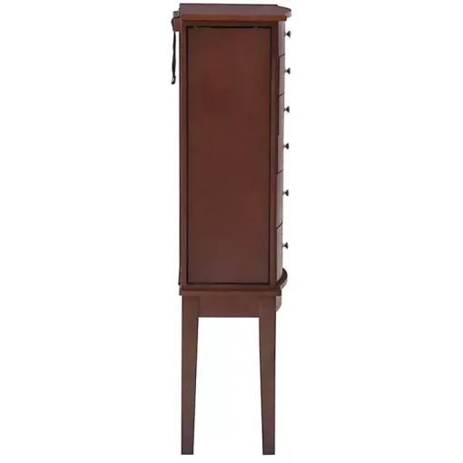 Walnut Wood 6-Drawer Maddie Jewelry Armoire